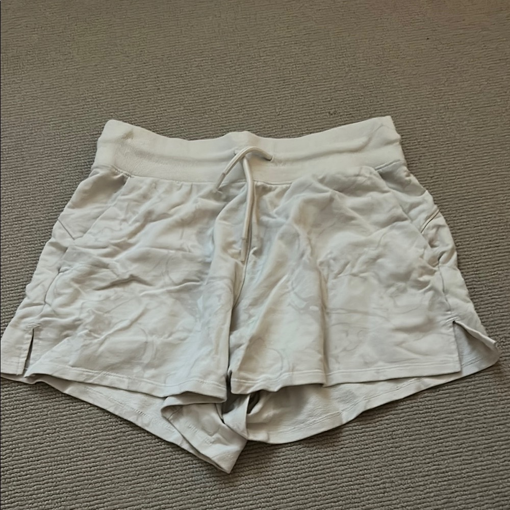 Amazon White Athletic Shorts with Elastic Waistband
